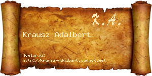 Krausz Adalbert névjegykártya